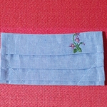 手刺繍マスクカバー（スミレ）
