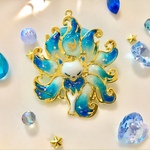 雪華月狐キーホルダー
