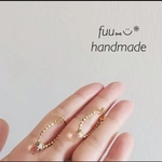 【再販】ハンドメイド ドロップビーズと真鍮ビーズのピアス