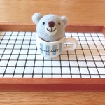 ꫛꫀꪝ✧‧˚ほのぼのくまさんのouchi cafe𖠚ᐝ（薄グレー色のくまさん✩ミニカップ白）