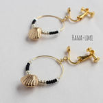 shell beads hoop earring