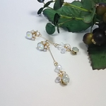 ミルキーホワイトビジューのバックキャッチピアス　＃465