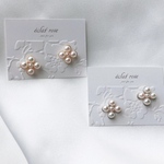 あこや真珠《lucky clover》 チタンポストピアス　