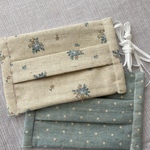 ○ yuwa 綿麻 ダブルガーゼ　生地　マスクキット　マスク専用ゴム付き　婦人用　プリーツ型○ 送料84円○