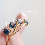 sv925 /November birthstone/Rondon blue topaz ring 
