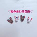 狐面　ピアス/イヤリング　お面　キツネ　ミニチュア　レジン　和風　コスプレ　着物　浴衣　立体　送料無料　組み合わせ自由　オーダーカラー
