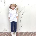 リカちゃん 服 フードパーカー  ホワイト