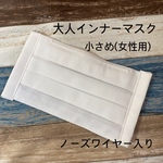 ノーズワイヤー入り　プリーツインナーマスクキット　小さめ(中学生、女性)