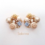 【再販3】サファイヤクラシカルビジューイヤリング／ピアス