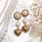 アンティークハートゴールドイヤリング/ピアス