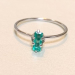 ˚✧₊⁎天然エメラルド　シルバー925 リング9号˳✧༚