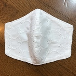 白　刺繍　コットン　マスク　レース