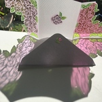 切り絵アート　薔薇正方形グリーティングカード(白地)