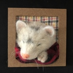 funyapu様専用　(フェレット)うとうとわんちゃん、ねこちゃんのミニフレーム　オーダーメイド　羊毛フェルト　