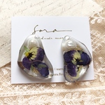＊イヤリング＊viola× pearl♡navy
