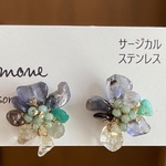 天然石ピアス(アイオライト)