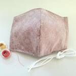 再販6❤️くすみピンクのレース風立体マスク　ゴム付　大人用