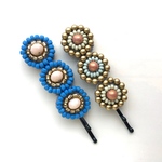 ビーズ刺繍  ヘアピン