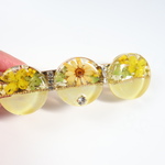 お花のバレッタ　(イエロー)　菜の花×マーガレット