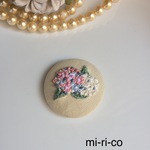 あじさいの花刺繍　ブローチ／ヘアゴム☆
