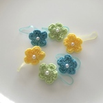 ゴム替え出来る★刺繍糸で編んだお花モチーフの髪ゴム★ベビー用