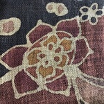 花柄の麻生地　約32cm×78cm