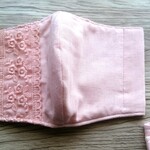 大人用ダブルガーゼマスク布（ピンク×ピンクレース）