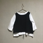 後ろ開きリネンベスト　オーダー品