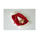 ap＊様専用お買い物ページ White cap knit red  (後ろ姿のわんちゃんセーター)