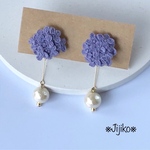 ※刺繍糸   アジサイのイヤリング※