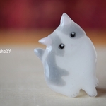 はちわれ猫のブローチ(グレー)