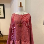 着物リメイク　総絞り＊フリルトップス＊フリーサイズ＊ハンドメイド＊１点もの