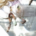 アゲートスライスshell 淡水パールBalance天然石　earring