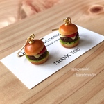 ハンバーガー  ピアス　イヤリング　ミニチュア