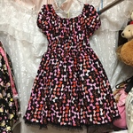 ⑨大きいサイズ＊LL〜5Lほど＊リボン柄ワンピース