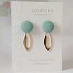 レトロミントカボションの2wayイヤリング/ピアス
