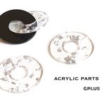 送料無料【6pcs  アクリルサークル② シルバー】 チャーム パーツ
