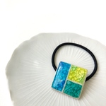 再販＊ラスト1＊  ガラスの雫　～ 　three　collar　＊　blue 　yellow　～　ヘアゴム