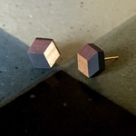 寄木のピアス 【cube】 <pur×gry×blk>
