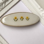 ミモザ の押し花バレッタ