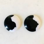 Vintage White Black Marble 34mm Cabochons 