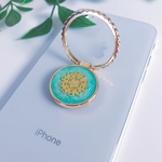 【送料無料】花形のスマホリング⭐︎グリーン