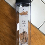 オオカミ家族のスクウェアクリアボトル