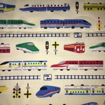 カラフルトレイン　キヨハラ　オックス生地　ハンドメイドに