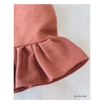 【tops (frill and flower) 】送料無料　ベビー　トップス　かわいい　花　テラコッタ　フリル　人気　コットン　出産祝い　プレゼント　お食い初め　おしゃれ　70cm 80cm 90c
