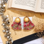  インド刺繍リボン イヤリング