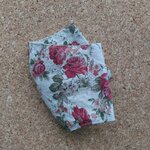 洗い替えにリネンコットン麻色薔薇柄立体インナーマスク