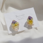 new!〈ピアス〉biora stone pierce(yellow×purple)