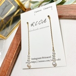 NEW/小粒淡水パールのロングチェーンピアス/イヤリング/樹脂ピアス