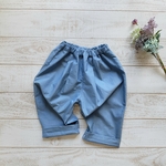 難あり商品[90]コットンシャンブレーのツータックパンツ　アイスブルー